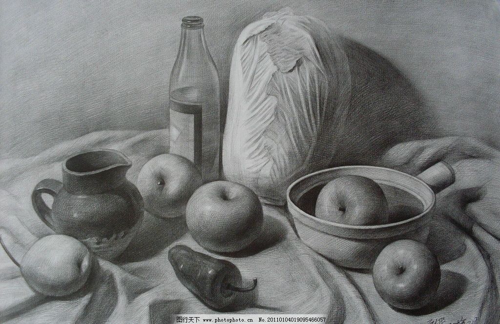 如何画素描静物