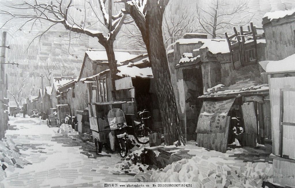 仰望旧时光 建筑 房子 风景 铅笔画 水彩画 中性 底纹 线稿 手绘 本本