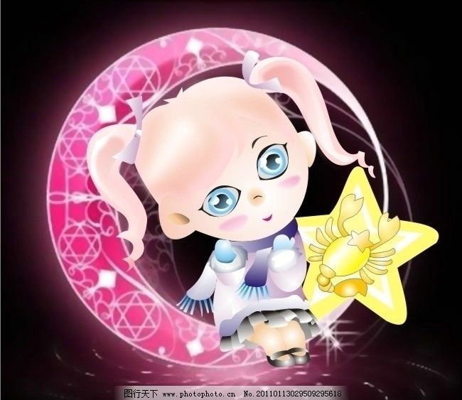 星座图片,图库天蝎座矢量可爱粉红女孩娃娃天秤座女生真正喜欢一个人的表现图片