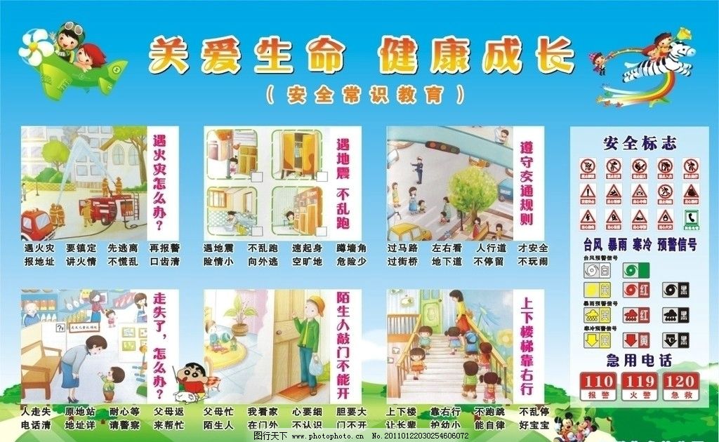 幼儿园安全常识展板|[转载]幼儿园安全常识展板:各种安全小儿歌