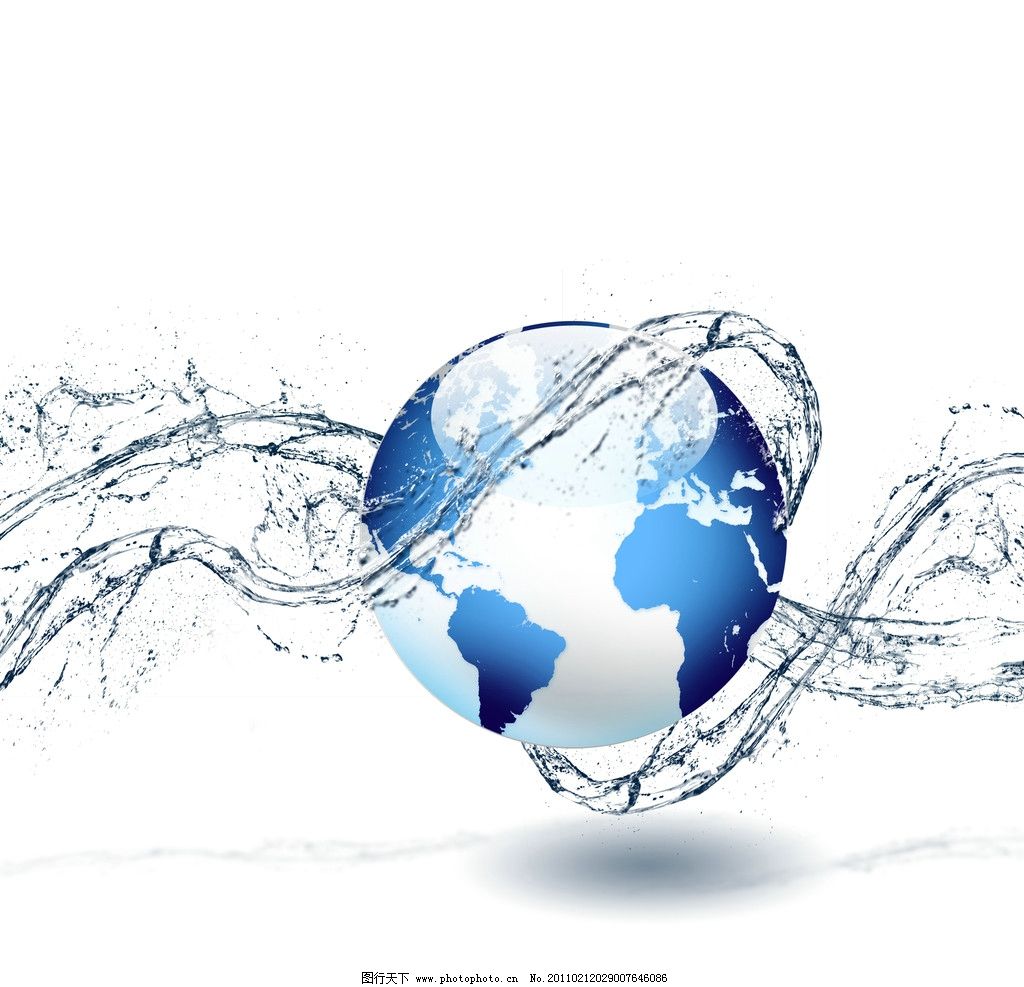 水柱缠绕地球 地球 水 水柱 环绕 环绕地球 水资源 水滴 节约 环保