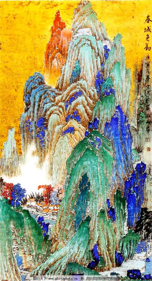网站色动家具,美术中国画水墨画彩墨画国外春城图片设计欣赏图片