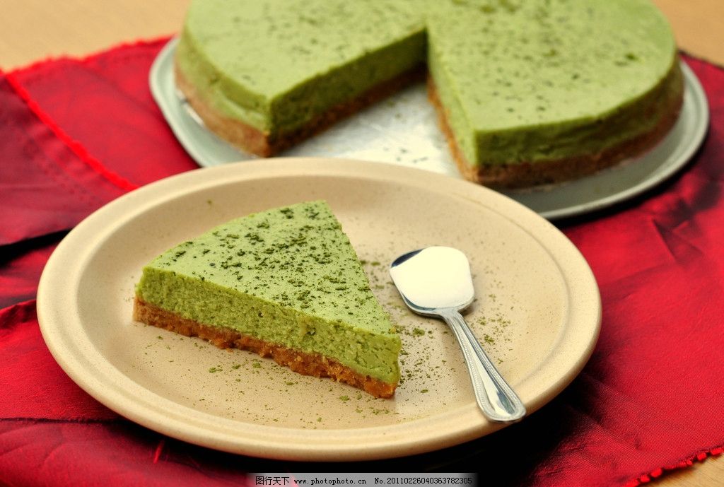 抹茶欧蕾芝士蛋糕图片