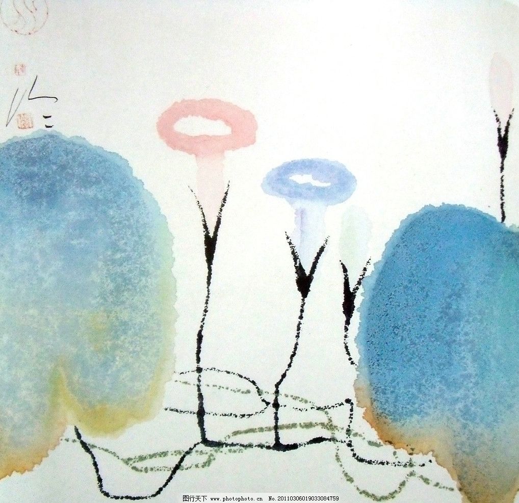 国画 牵牛花图片