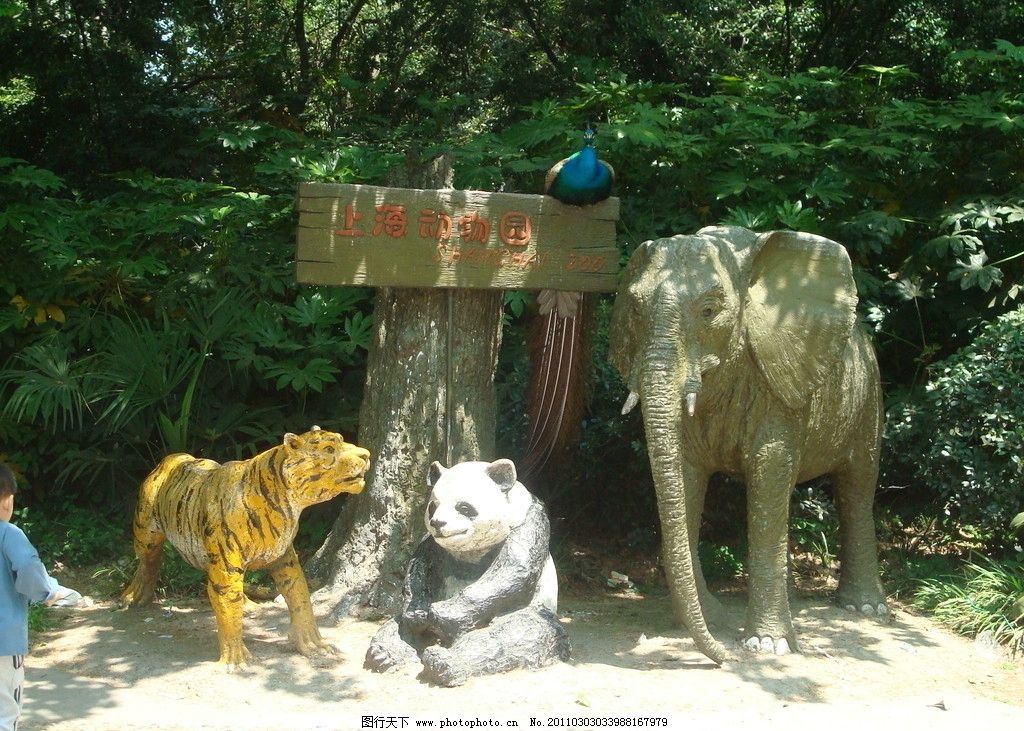 上海动物园,动物园,雕塑,虎,熊猫,大象,牌,上海,国内旅游,旅游摄影,摄影,72DPI,JPG